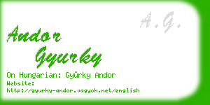 andor gyurky business card